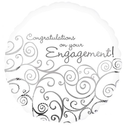 Buy And Send Congratulations on Your Engagement 18 inch Foil Balloon